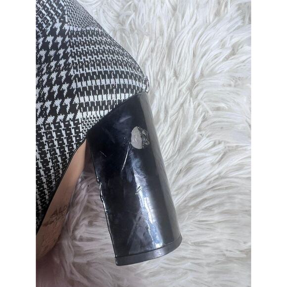 Aldo Boots Womens Size 6M Houndstooth Plaid Block Heel Zip - Picture 4 of 14